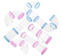 Healifty 2 Sets DIY Hamster Cage Tunnels, Plastic Tube for Small Animals, Pink and Blue Hamster Cage Tube External Tunnel Kit for Guinea Pig and Rat Playground