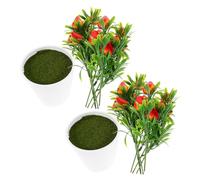 Healifty 2 Sets Faux Strawberry Tree Artificial Plant with Pot Indoor Decorative Fake Fruit Tree for Wedding Shower Office and Home Decor No Watering Required Lifelike Faux Strawberry