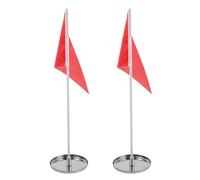 Healifty 2 Sets Golf Cup and Flags for Golf Putting Green, Stainless Steel, Red, Quick Installation, Portable, Weather Resistant, for Practice and Tournaments