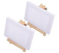 Healifty 2 Sets Mini Easels with Canvas Painting Frames for Students and Beginners Stable Wooden Art Boards for Oil Watercolor Paint Desktop Sketchpad for Creative Drawing and Craft