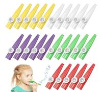Healifty 20 Pcs Kazoo Set Assorted Color Plastic Music Instruments for Kids Lightweight Portable Design Fun Music Skills Development Party Favors Anytime Anywhere