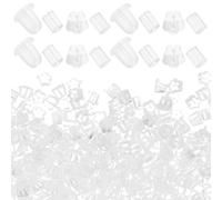 Healifty 2000pcs Alloy Backs for Studs Earring Stopper Safety Backs Flexible Silicone Material Cylinder Gear Flower Styles White for DIY Jewellery Making