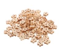 Healifty 200Pcs 11Mm Wooden Flower Buttons for Sewing Small Floral Craft Buttons for DIY Clothes Decoration Handmade Wood for Scrapbooking and S Clothing