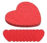 Healifty 200pcs Heart Slices Wooden Hearts Red Self-Adhesive Packing Decoration Romantic Valentine's Day Craft Scrapbook Embellishments for Lovers and Friends