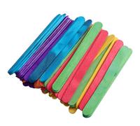 Healifty 200pcs Ice Cream Making Sticks DIY Sticks Assorted Color Smooth Surface Portable Natural Wood Craft Supplies for Leisure Holiday