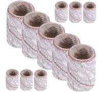 Healifty 200pcs Nail Sanding Bands Kit White Grit Manicure Drill Sanding Rings for Professional and Home Nail Art Salon Polish and Shape