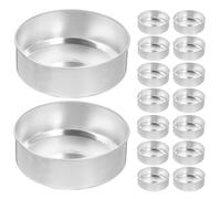 Healifty 200pcs Tea Light Candle Holders Aluminum Tealight Candle Burning Holders for Candle Holding DIY Making (Silver)