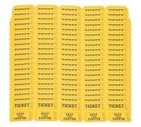 Healifty 200pcs Yellow Raffle Tickets Bulk Game Event Paper Tickets for Party Carnival Celebration Consecutive Numbering
