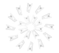 Healifty 20pcs Badge Holder Plastic Self-Adhesive Clips for Hanging Name Tag Clip for Photo Holder for Wall Hanging Name Cards