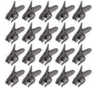 Healifty 20pcs Black Abs Lapel Mic Clips with Sturdy Flat Rotating Clamp for Microphone Cable Microphone Clip Accessory for Online Chats and Speeches