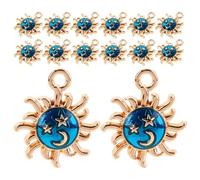 Healifty 20Pcs Blue Sun Charms Pendants for Jewellery Making Keyring Keychain Accessories and Earring Charms DIY Craft for Necklaces and Bracelets