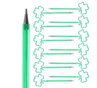 Healifty 20pcs Clover Ballpoint Pens Set Lightweight Plastic Decorative Writing Pens with Fluid Ink for Tidy Writing, Realistic Clover Shape for School and Office Use