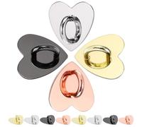 Healifty 20pcs DIY Heart-Shaped Alloy Mobile Phone Buckles Tassels, Multi-Color Steel, Gold, Black, Rose Gold, Phone Case Buckle Decor for Smartphone Ornament and Shell Accessories