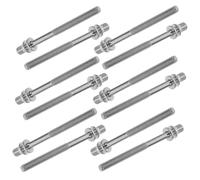 Healifty 20pcs Drum Tension Rods M5 X 60mm Metal Screws Silver Professional-grade Replacement Drum Kit Screws Set Protective High Precision Design and Live Gigs