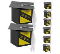 Healifty 20pcs Graduation Cap Candy Boxes Tassel Favor Boxes for Party Gifts Bachelor Hat Candy Container Delicate Design