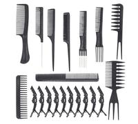 Healifty 20pcs Hairdressing Comb Male Styling Comb Wide Tooth Lightweight Plastic for Professional Use and Home Use with Haircutting Clips