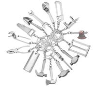 Healifty 20pcs Hand Tool Keychain Pendants DIY Craft Key Rings Novelty Accessories for Car Keys Handbag Backpack Creative Gift for Men Women
