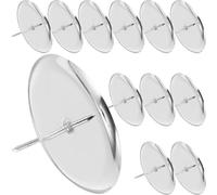 Healifty 20pcs Iron Candle Holders Tea Light Holders with Acute Tip for Stable Fixing Decorative Metal round Design in Silver Suitable for Christmas Weddings Birthdays and Home Decor
