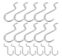 Healifty 20Pcs Metal Pegboard J Hooks Sturdy Utility Hooks with Easy Installation for Shopping Mall and Garage Use