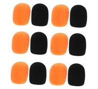 Healifty 20pcs Mic Covers Black and Orange Mic Windproof Covers Handheld Microphone for Microphone Noise Reduction for Karaoke and Party Singing
