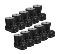 Healifty 20pcs Mini Santa Claus Boots for Crafts Black Christmas Miniature Shoes for Tree Tabletop Dollhouse Decoration Festive Ornament Enhancing Holiday Scenes with Classic Design