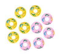 Healifty 20pcs Mini Swimming Rings Pool Float Photo Props for Dollhouse Decor Reusable Bathtub for Compact DIY Craft Accessories with Pink and Yellow