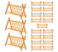 Healifty 20pcs Miniature Plastic Fence Small Garden Fencing for DIY Sand Table Dollhouse Micro Landscape Outdoor Decoration Smooth Surface for Handcrafts and Fairy Tale Farm Models