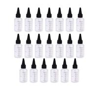 Healifty 20pcs Plastic Small Squeeze Bottles with Twist On Cap Lids for Sauce Condiments Dressing Paint Olive Oil BBQ 60ML