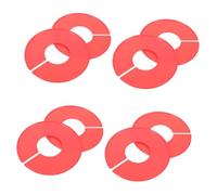 Healifty 20pcs Red Round Plastic Clothes Rack Separators Reusable Closet Dividers for Hanging Clothes Fit for Wardrobe Rods Labels for Home and Retail Organization