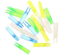Healifty 20pcs Replacement Arrow Nock Tail for Archery and Outdoor Use, 6mm Inner Diameter Plastic Nocks, Wear-resistant and Designed to Archery Resistance, Suitable for Fiberglass Arrows
