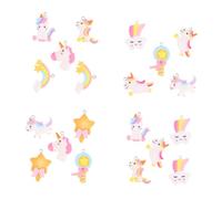Healifty 20Pcs Resin Handmade Unicorn Rainbow Cloud Pendants DIY Jewelry Charms with Hanging for Necklace Bracelet Earring Making Craft Supplies