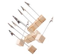 Healifty 20pcs Simple Wood Name Clip Holders Alligator Clip Design for Wedding Table Numbers Business Card Display DIY Crafting and