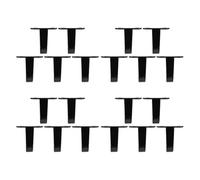 Healifty 20pcs Stainless Steel Heavy Duty Screw Mounted Hooks with Sl lack Finish for Garage Organization and Kitchen Cabinet, Space-Saving Under Shelf Coat and Towel Hangers with Easy