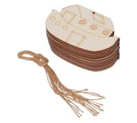 Healifty 20pcs Unfinished Wood Sailboat Shaped Hanging Ornaments with Ropes, Wooden Paint Craft Pieces for DIY Projects, Decorations and Sign Making, Wooden Noahs Ark with Animals