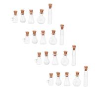 Healifty 20pcs Wish Bottle Jar Tiny Glass Bottles with Cork with Cork Mini Glass Jars with Lids Wishing Vial Transparent