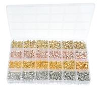 Healifty 2160pcs DIY Crafts Plastic Beads Jewelry Making Beads Assorted Color Hole for Threading Easy to Use for Family and Relatives Who Love DIY Jewelry Making