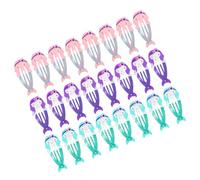 Healifty 24 pcs Mermaid Hair Clips for Metal Snap Barrettes Bright Colors Glitter Hair Accessories for Birthday Party Wedding Holiday