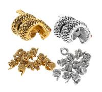 Healifty 24pcs Antique Snake Charms with Red Eyes Unique Snake Beads for DIY Jewelry Making Stylish Tibetan Pendants for Bracelets and Necklaces Unisex Animal Accessories