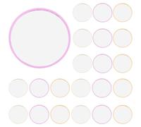 Healifty 24pcs Decorative Portable Small Handheld Makeup Mirrors with Embossed Patterns, Mini Pocket Compact Mirrors for Women, Travel-friendly Beauty Accessories Random Style