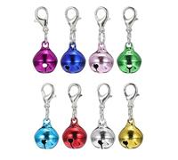 Healifty 24pcs Electroplated Bell Shaped Keychains 14mm Mixed Colors Decorative Key Accessories Creative Key Pendants for Women’s Keyrings and Bag Charms Random Color