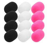 Healifty 24pcs Headset Microphone Covers Windproof Sponge Foam Windscreens Small Mic Covers 1"x0.86" for Tiny Headset Mics Pink, White, and Black Colors Suitable for Recording and Live