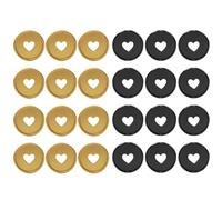 Healifty 24pcs Matte Plastic Binding Discs Heart-Shaped Mushroom Holes, 12 Gold 12 Black Planner Rings for Notebook Binding, Office Crafting and Book Binder Supplies