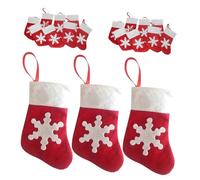 Healifty 24pcs Mini Christmas Stockings Red Snowflake Felt Santa Boots Candy Holders Holiday Tree Decorations Tableware Pouches for Xmas Party and Festive Events