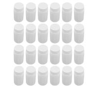 Healifty 24pcs Plastic Tablet Bottles 100ml/3oz White Wide Mouth Empty Medicine Bottles with Leak-Proof Screw Caps for Daily Use