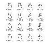 Healifty 24pcs PVC Door Switch Press Stickers 6cm Round Base Black Letter Reminder Decals for Household Light and Power Switches