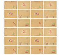 Healifty 24pcs Retro Kraft Paper Envelopes for Wedding Birthday Invitations, Xmas Themed Festival Greeting Card Covers, Vintage Style Invitation Letter Covers for Party Supplies