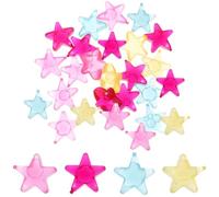 Healifty 24pcs Reusable Wear-Resistant Fake Ice Cubes for Whiskey and Wine, Quick Freeze Star-Shaped Cooling Stones for Beverages and Lunch Bags