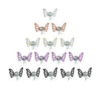 Healifty 24pcs Small Alloy Glitter Butterfly Claw Hair Clips Mini Hair Accessories for Tiny Clamps Suitable for Everyday Use