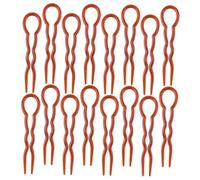 Healifty 24pcs U-shaped Hair Fork Hair Styling Accessory for Buns Plastic Brown Easy Day Wear Eye-catching Design for Women and Teen Girls Daily Life and Weddings