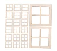 Healifty 24pcs Wooden Miniature Dollhouse Windows Realistic Unpainted Craft Accessories for DIY Projects Small Scale Window Frames for Dollhouse Decoration and Creative Engagement